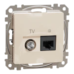 SEDNA DESIGN SIDEPESA 1xRJ45 CAT6+TV 4dB LÕPP BEEŽ