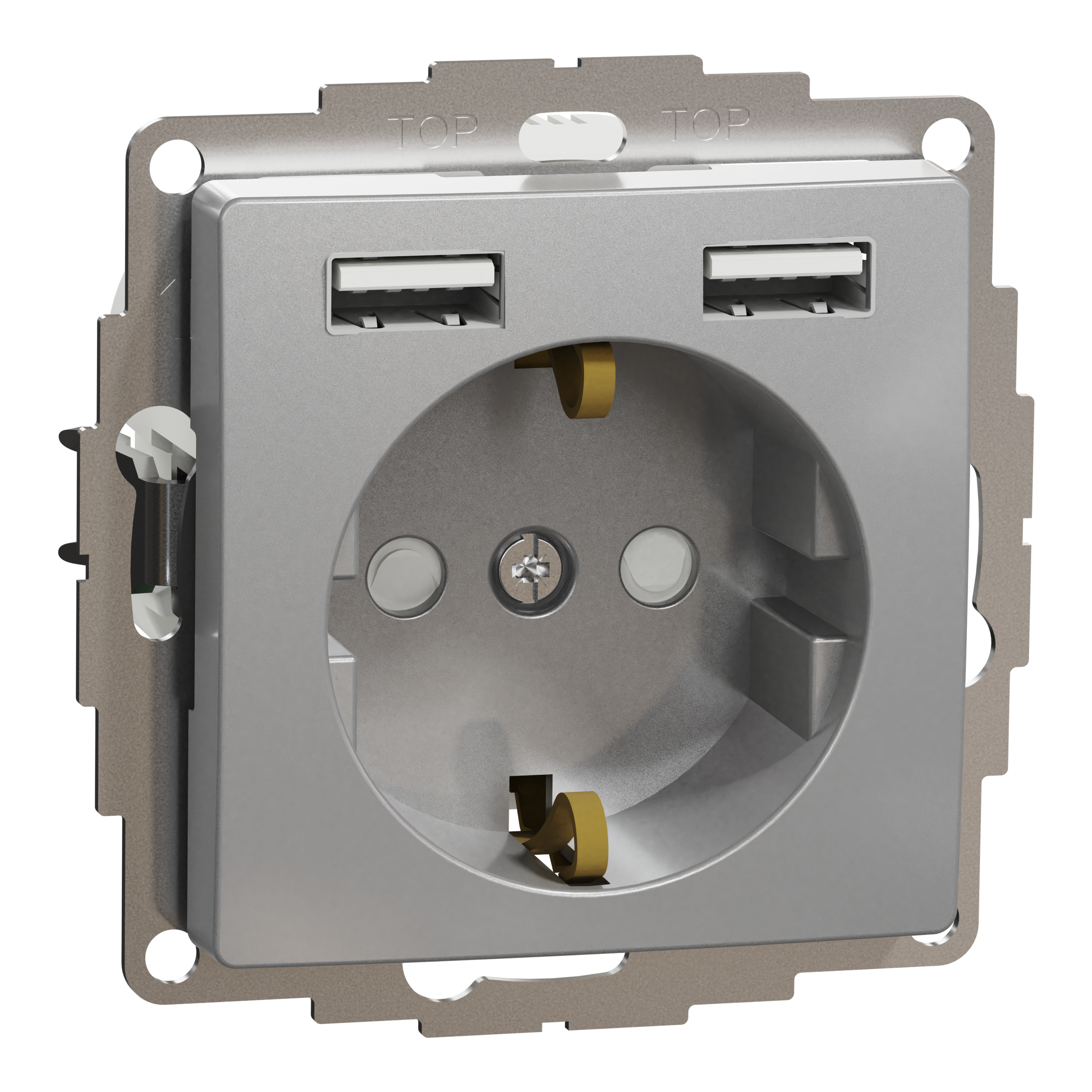 schneider electric Sedna design pistikupesa maandusega vk +2xusb alu