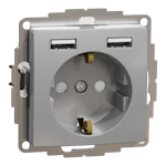 SEDNA DESIGN PISTIKUPESA MAANDUSEGA VK +2xUSB ALU
