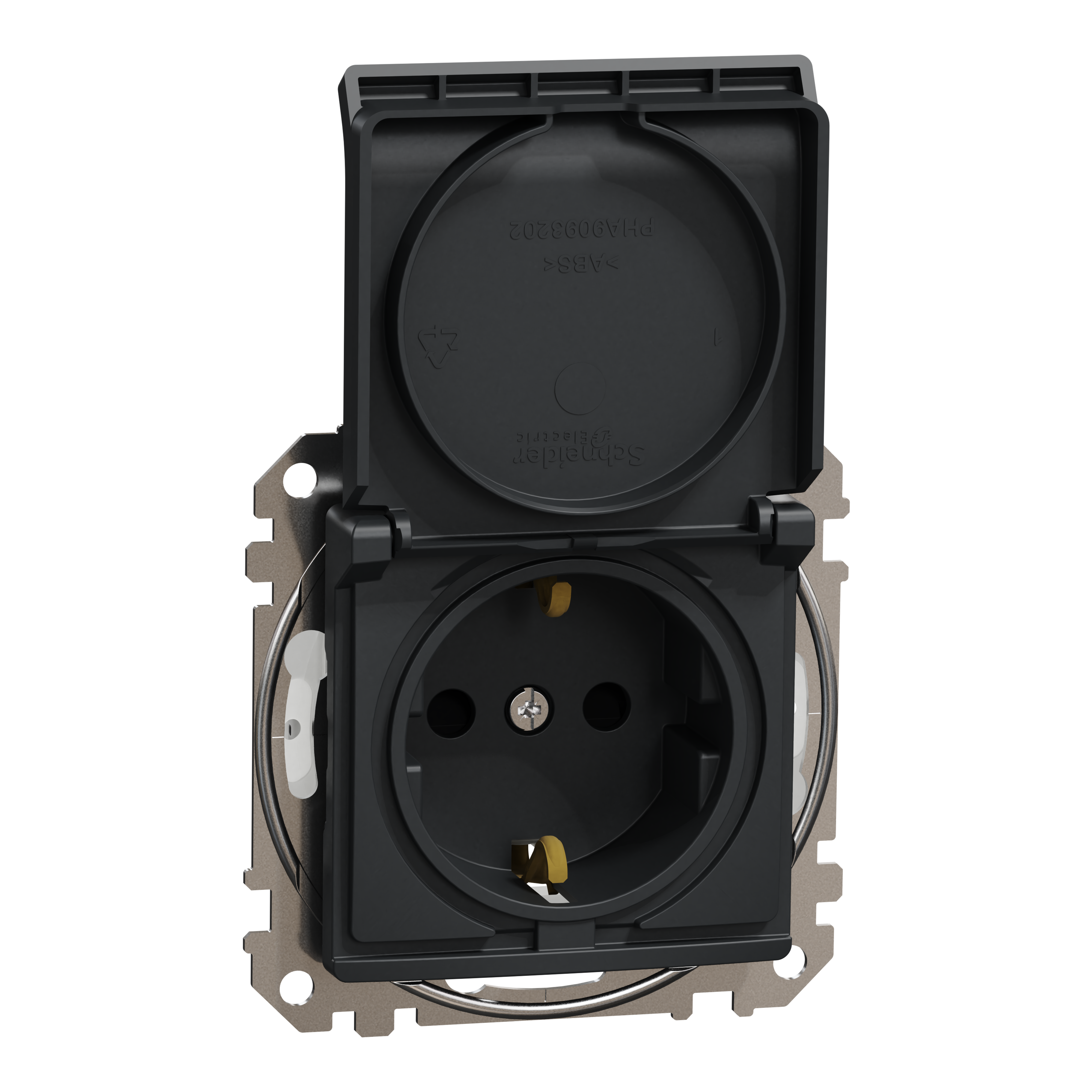 KONTAKTLIGZDA Z/A SEDNA IP44 16A 250V ANTRACĪTA