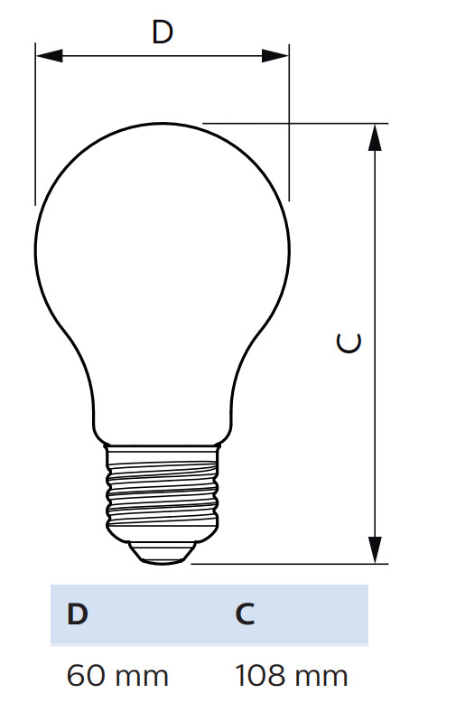 philips Led a60 d11.2-100w e27 940 clg