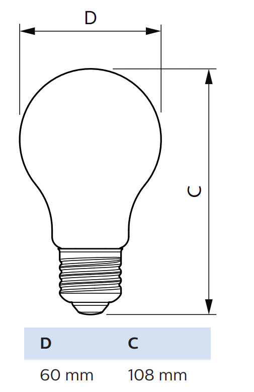 philips Led a60 d11.2-100w e27 940 g