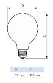 philips Standardlampa e27 840 840lm 60=4w g95 cl ue