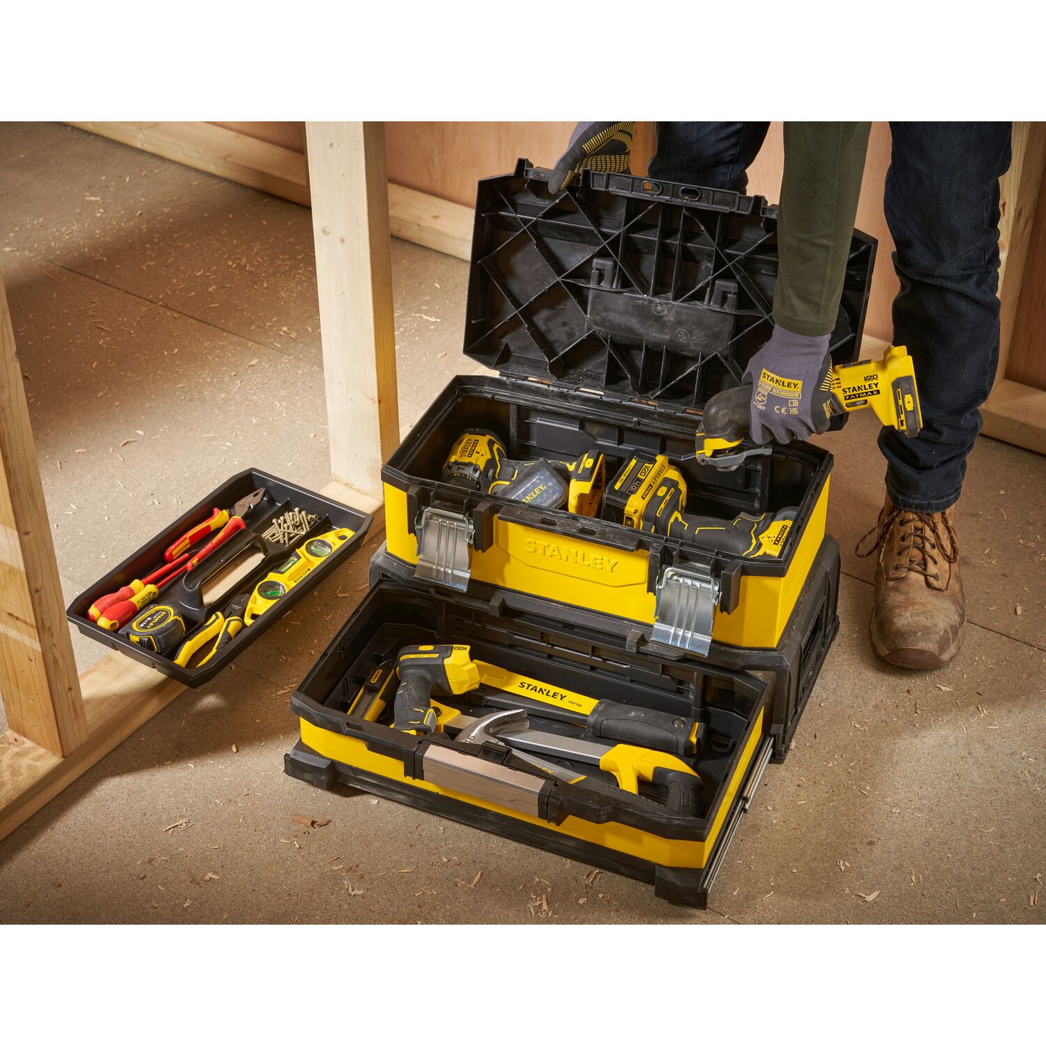 stanley Työkalupakki stanley keltainen metalli muovi 50cm