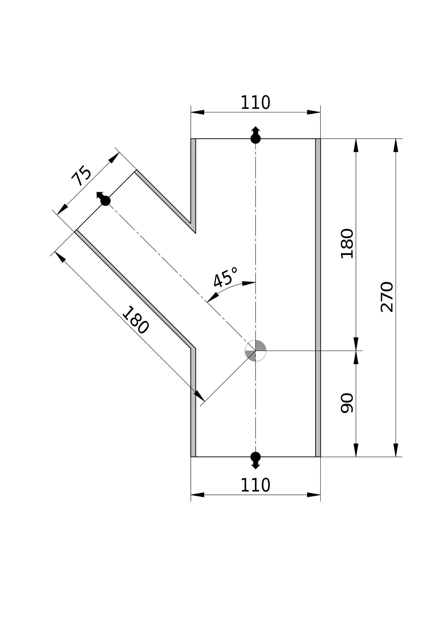 wavin Pe-hd grenrör wavin 110x75x45