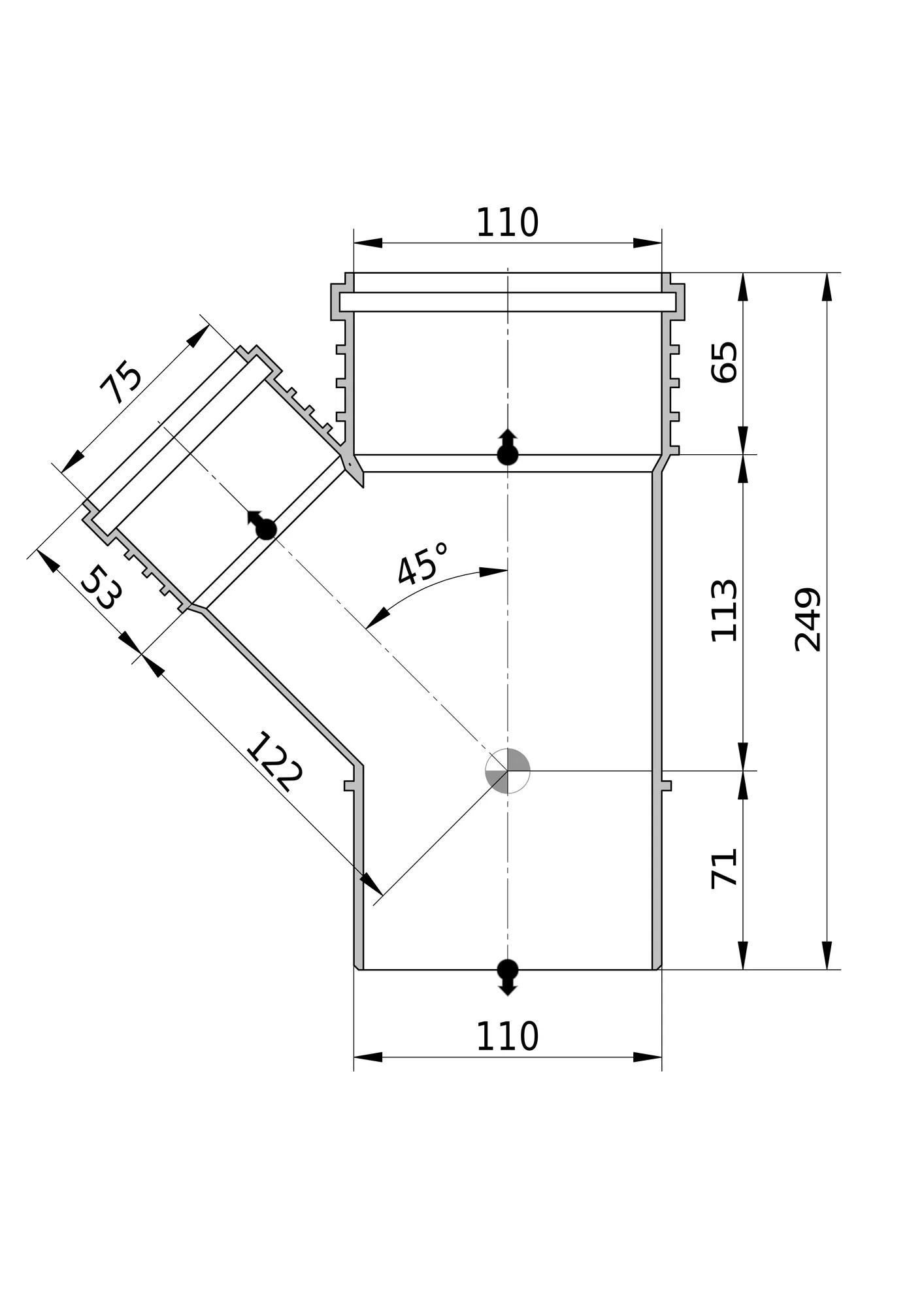 sitech+ Sitech+ branch reduced stea 45x110x75