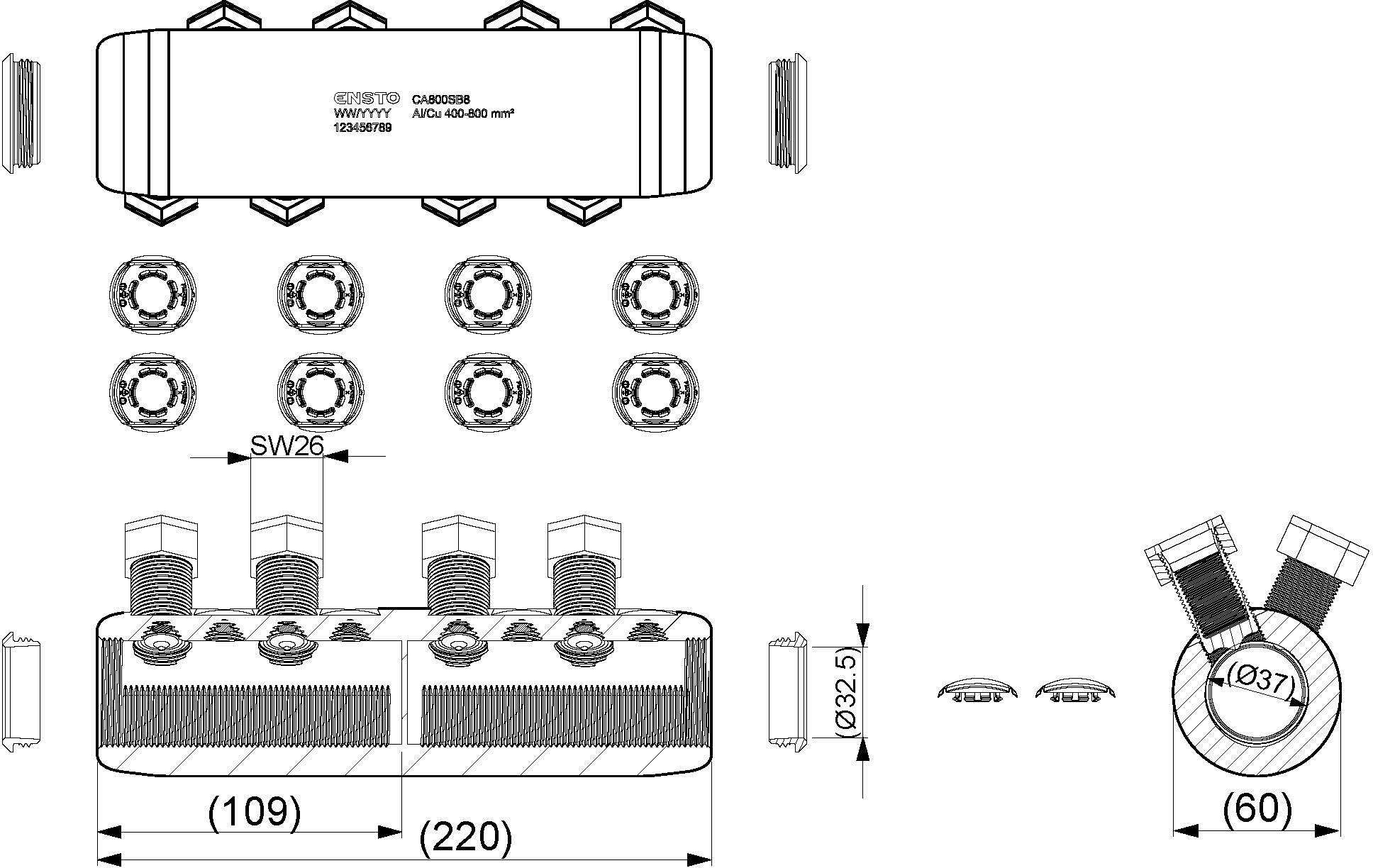ensto Kaapelikenkä c630-1000x20