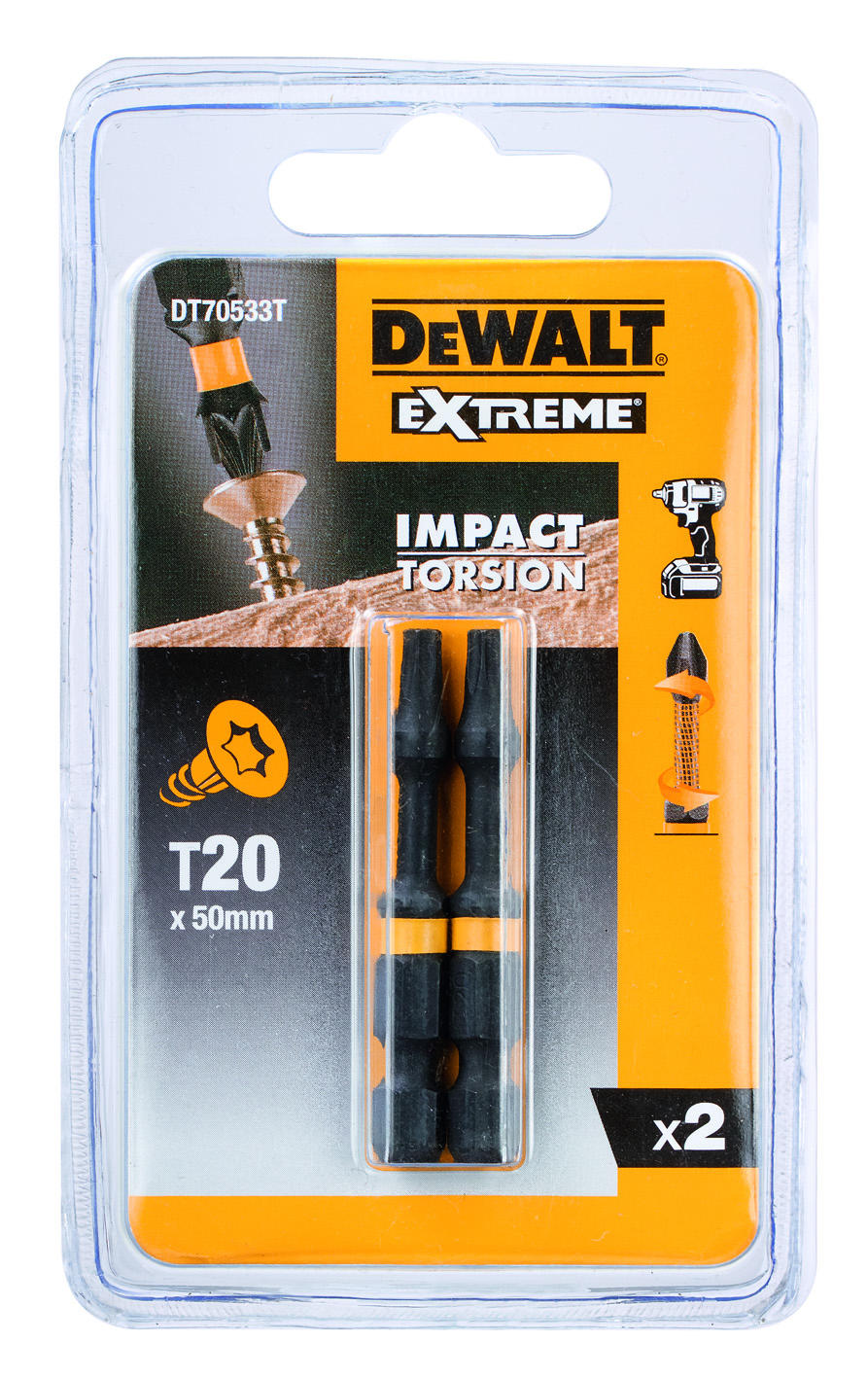 SCREWDRIVER BIT DEWALT T20 50MM 2PCS