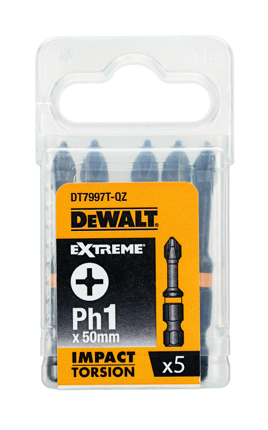 BITS TORSION DEWALT PH1 50MM 5ST