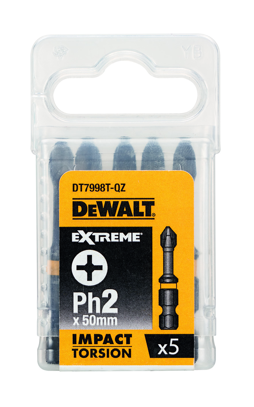 BITS TORSION DEWALT PH2 50MM 5ST