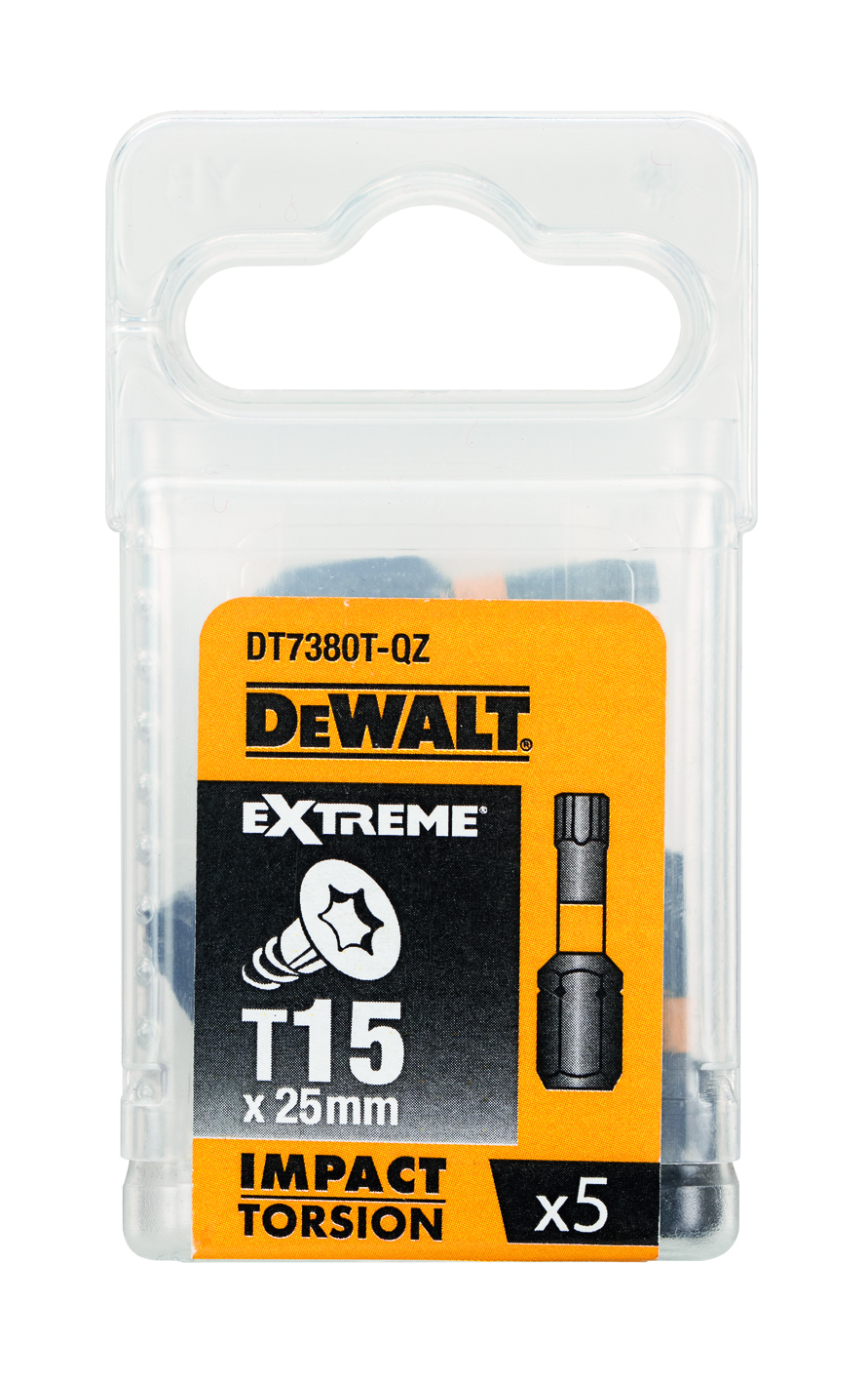 TORSION BIT DEWALT T15 25MM 5PCS
