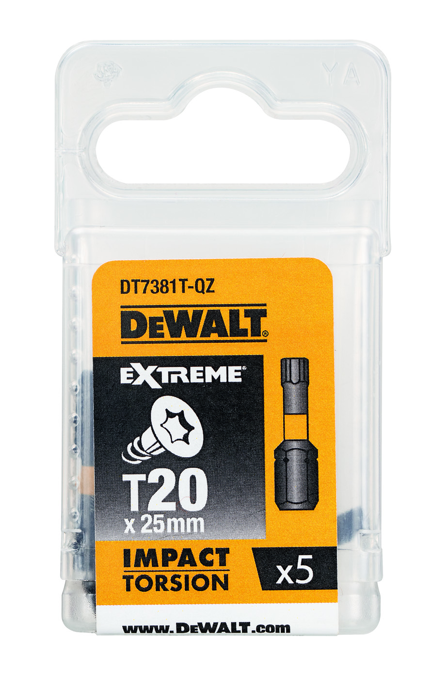 TORSION BIT DEWALT T20 25MM 5PCS