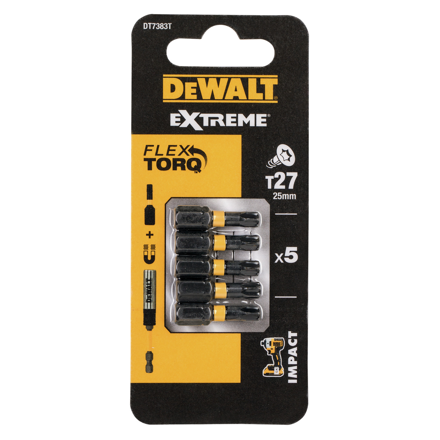 TORSION BIT DEWALT T27 25MM 5PCS