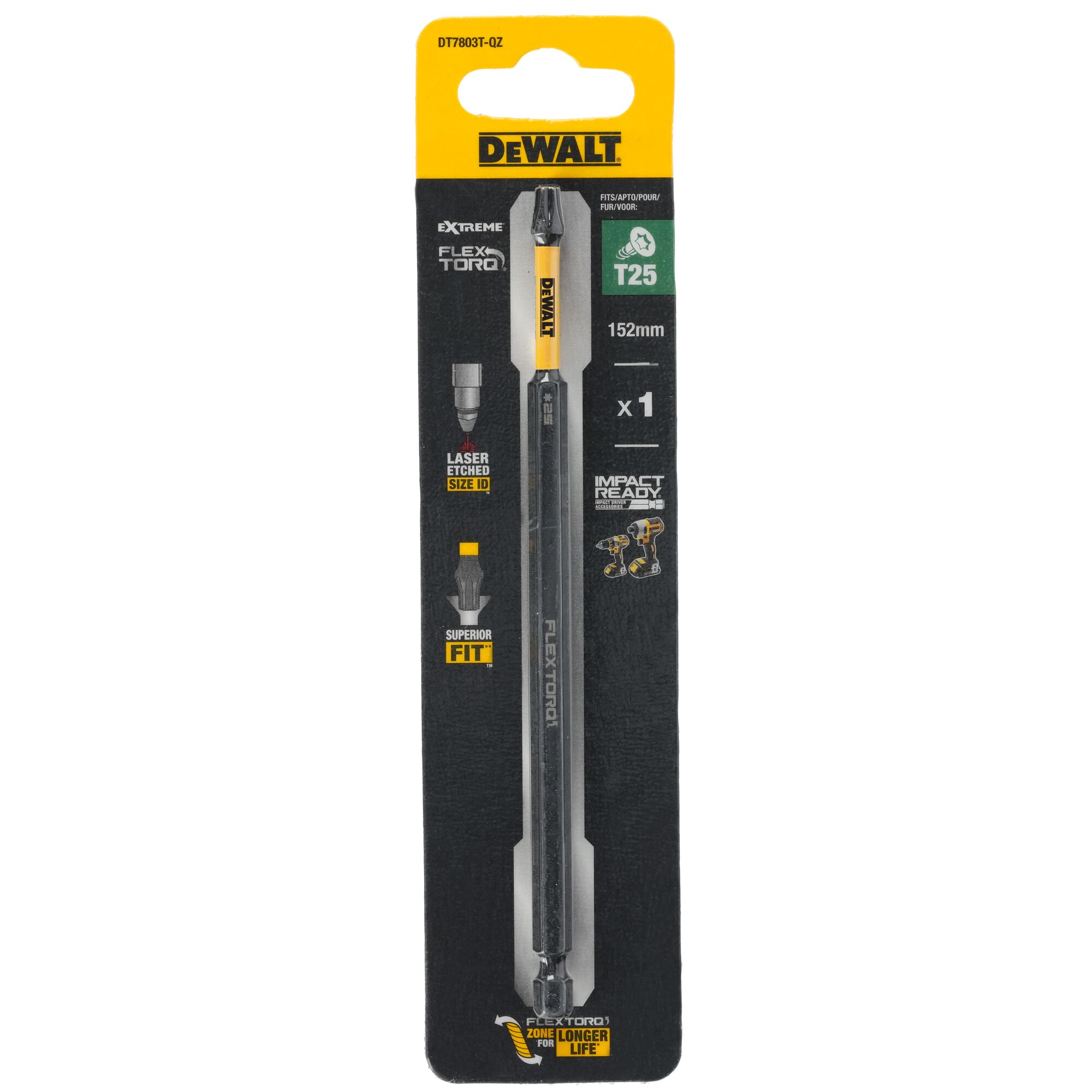 dewalt Torsion bit dewalt flextorq t25 152mm 1pcs