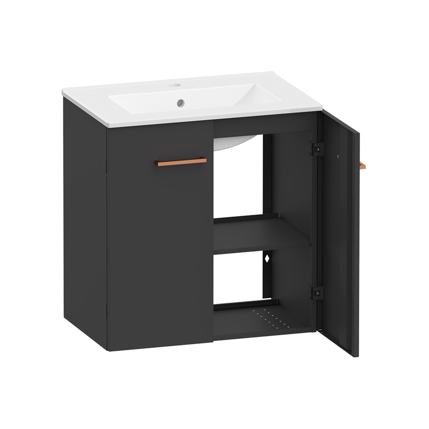 polaria Wash basin cabinet stila soft close 600 grey