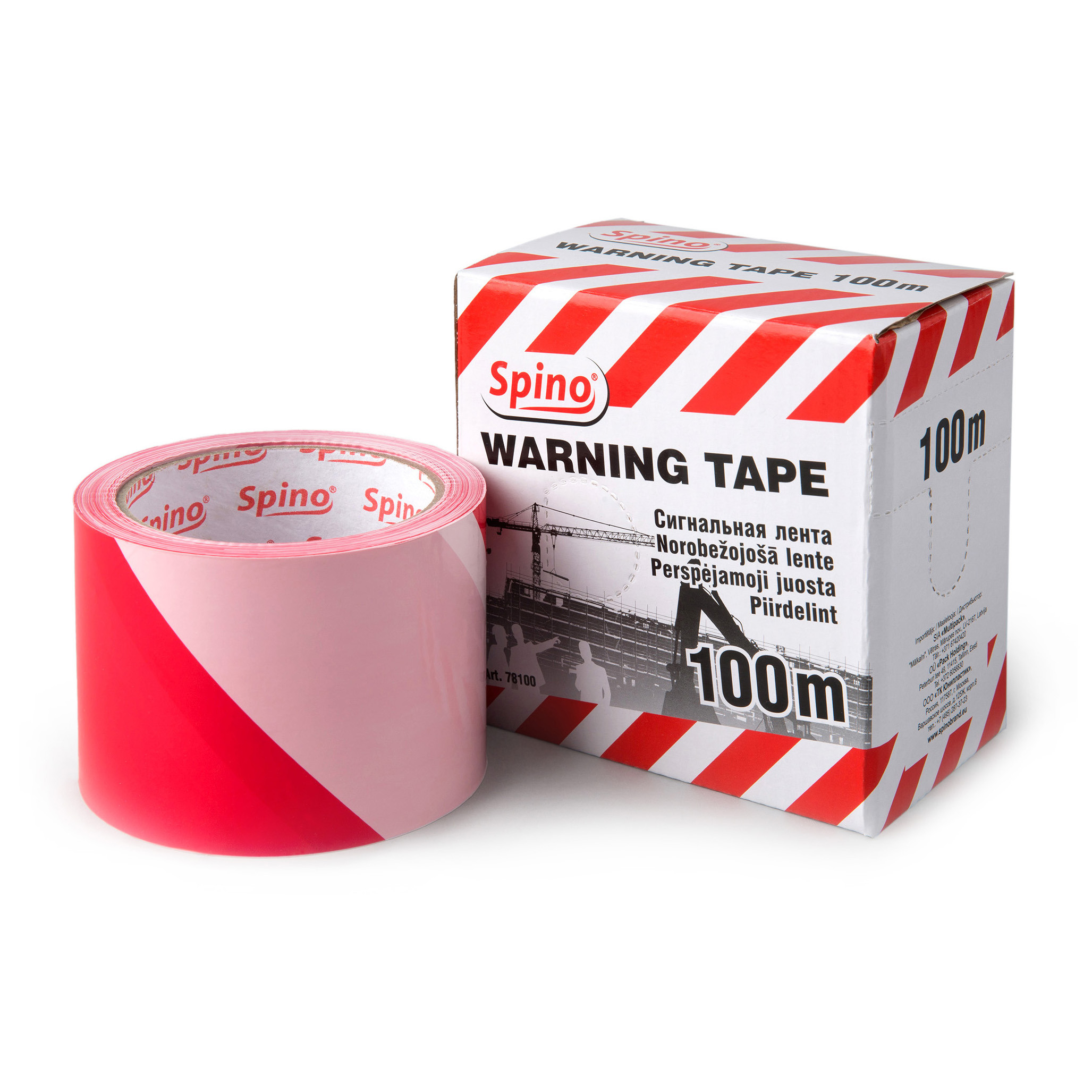 NOROBEŽOJOŠĀ LENTE SARKANI-BALTA 70mmx100m
