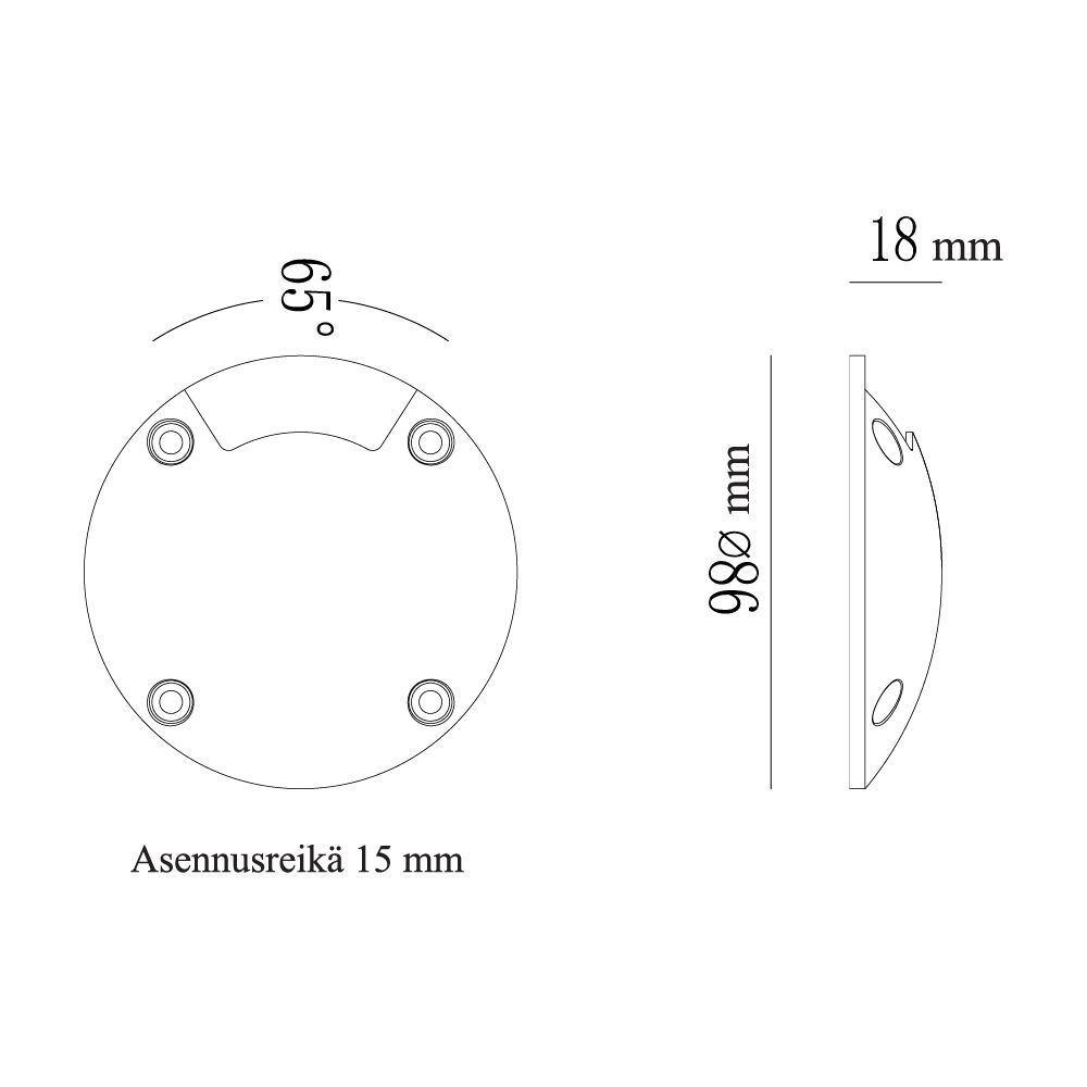 ftlight Maavalaisin prima marina 1,5w 24v ip67 3k 1-suun rst