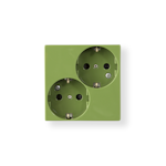 SOCKET OUTLET ENSTO INTRO SCHUKO 2-G WITH CENTR.PL.GREEN