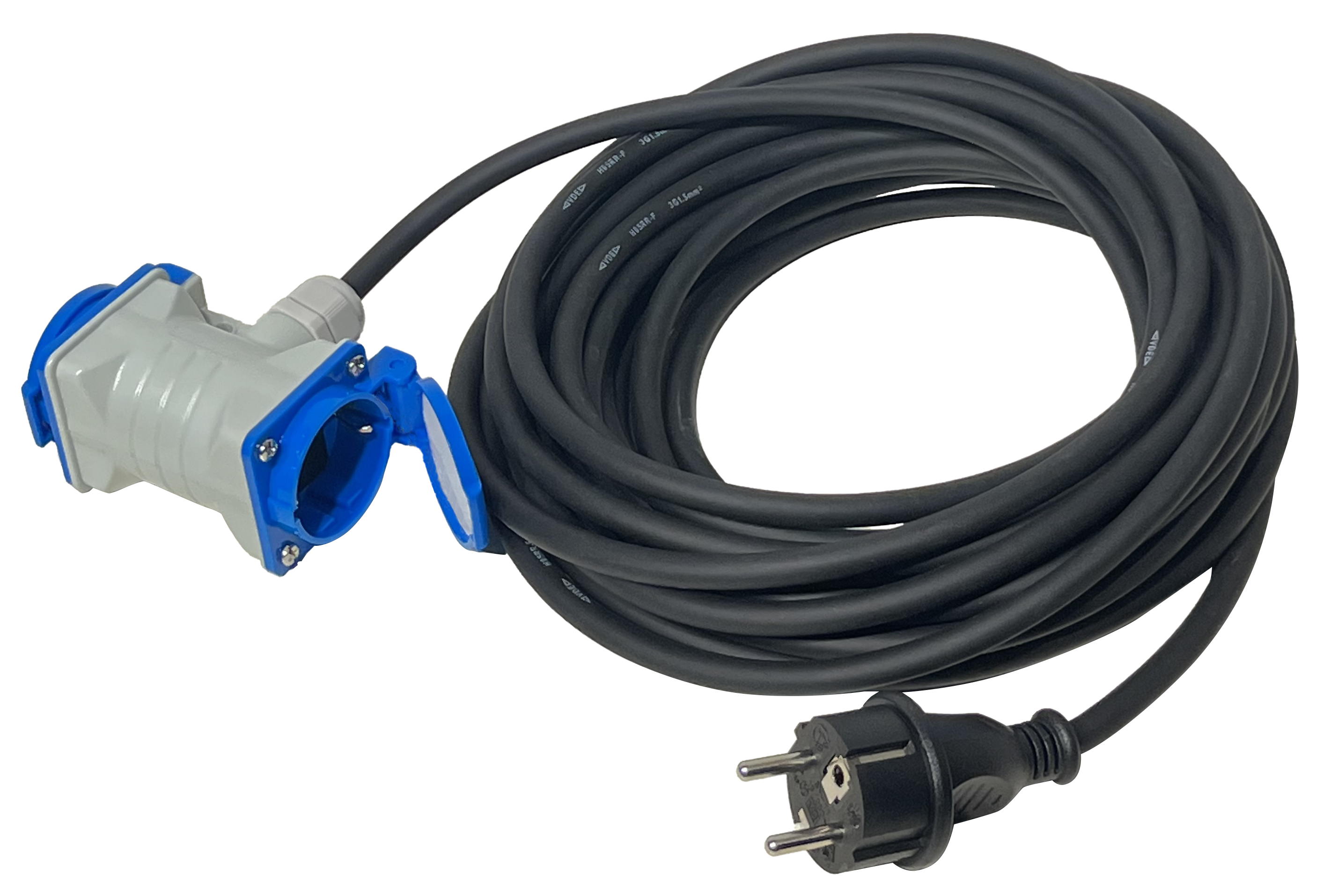 EXTENSION CORD 10M 2-WAY IP44 H05RR-F 3x1,5