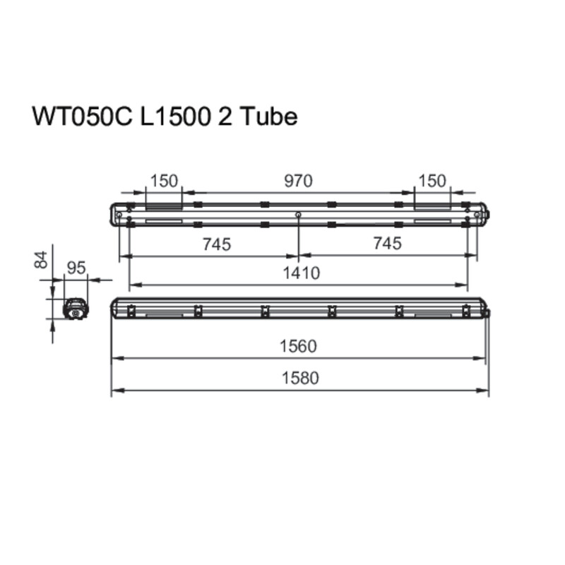 philips Teo.val.sulj. ledinaire 2xt8 led l1500 valaisinrunko