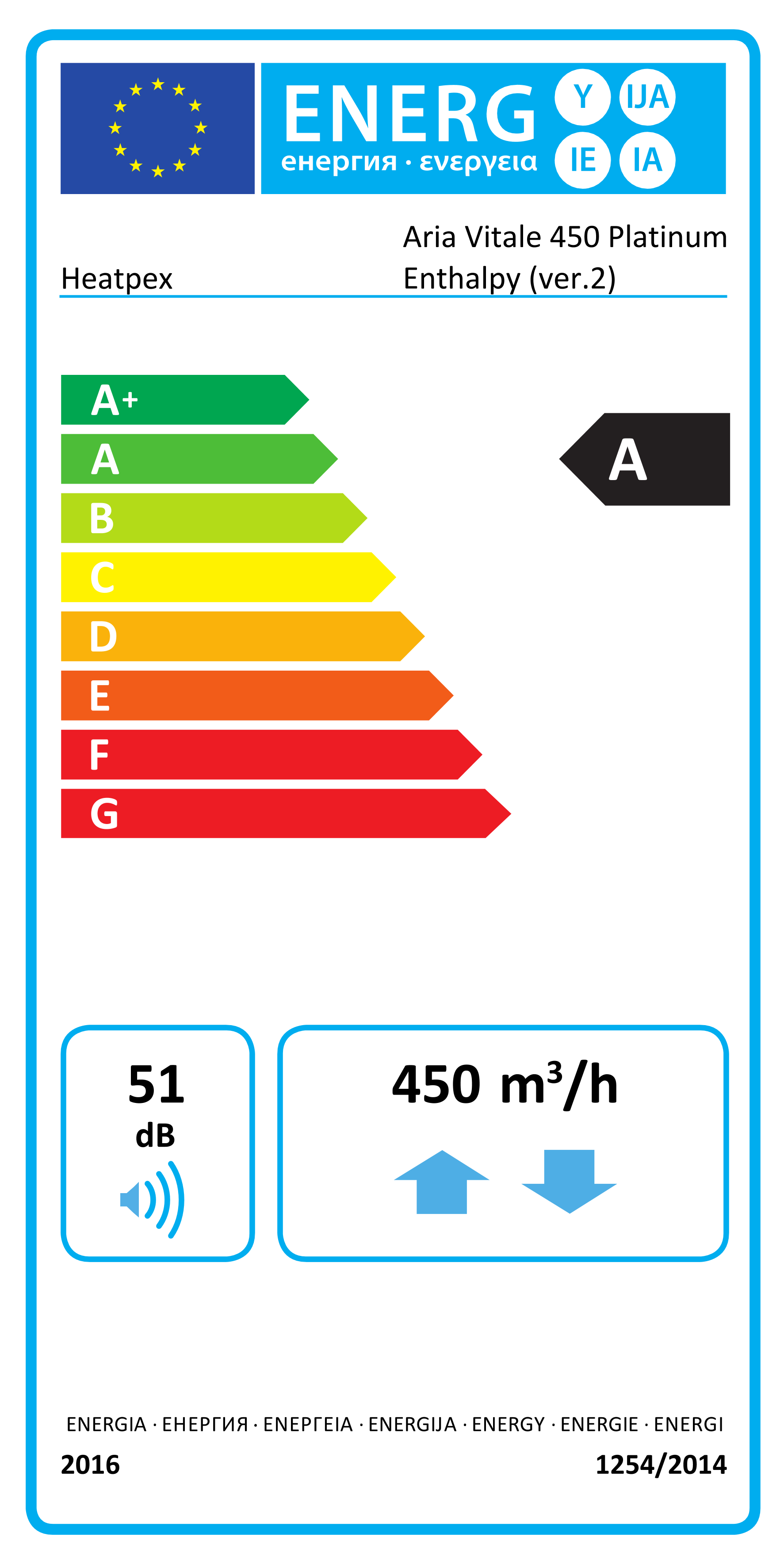 heatpex Ventilatsiooniseade aria vitale platinum enthalpy 450
