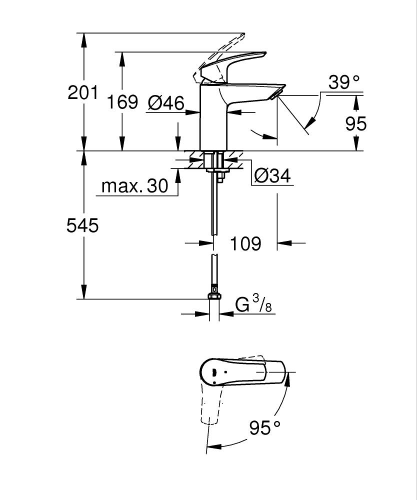 grohe Washbasin mixer grohe 32154003 eurosmart