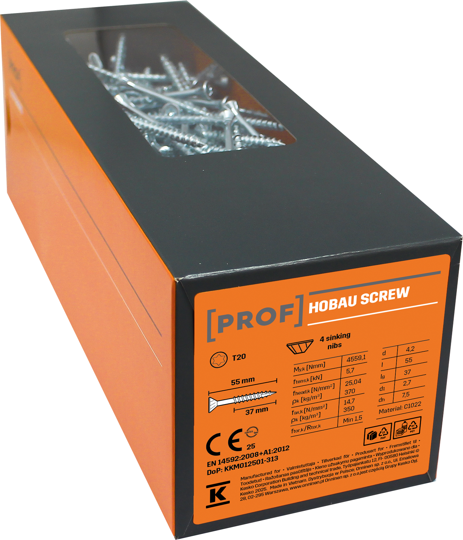 prof Hobauskruv prof 4,2x55 t20 zn 500stk