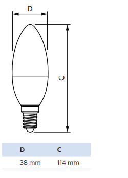 philips Candle lamp corepro e14 840 470lm 40w=5w b35 fr