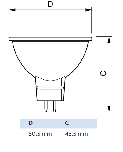 philips Corepro led gu5.3 827 345lm 35=4w mr16 36d