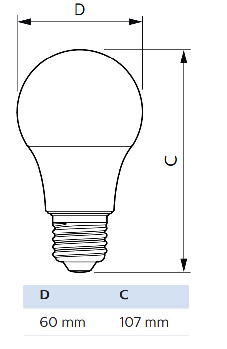 philips Led-standardlampa e27 830 470lm 40w=4.9w a60 fr