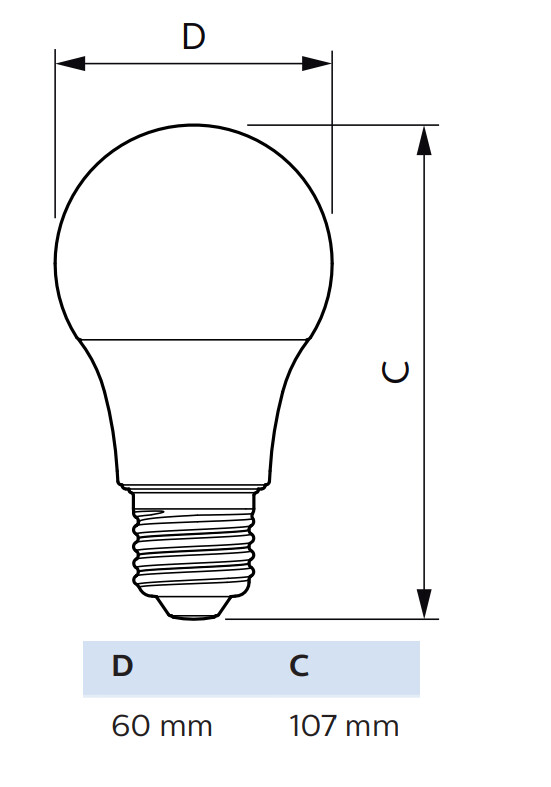 philips Led-standardlampa e27 827 470lm 40w=4.9w a60 fr