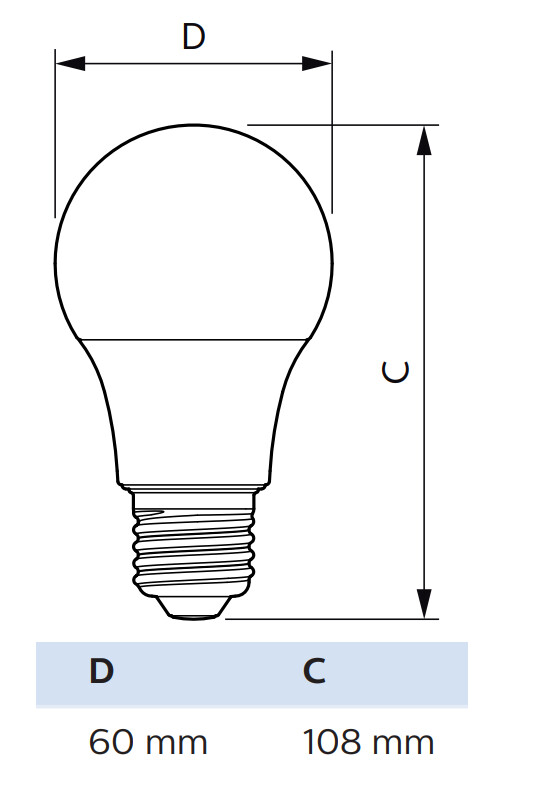 philips Led-standardlampa e27 827 1055lm 75w=10w a60 fr