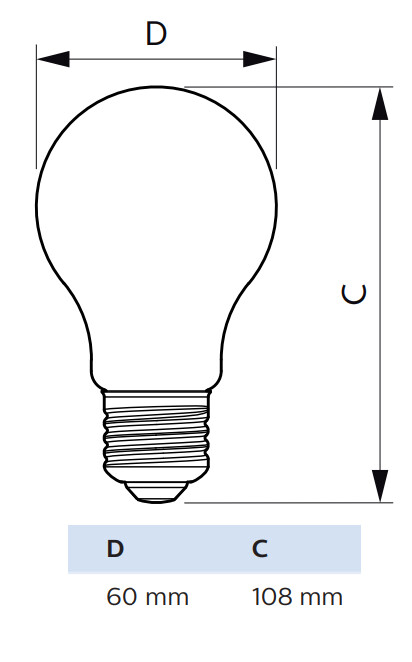 philips Led bulb e27 840 1055lm 75w=10w a60 fr