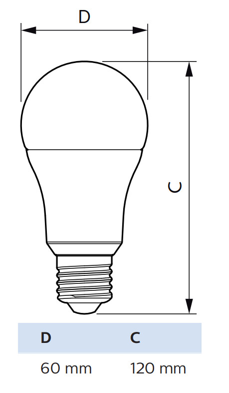 philips Led bulb e27 840 1521lm 100w=13w a60 fr