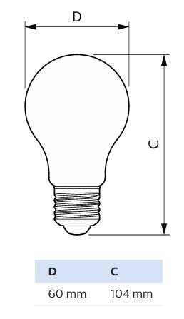 philips Led-standardlampa e27 840 840lm 60=4w cl nd ue a
