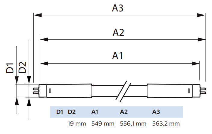 philips Led-lysrör t5 t5 600mm 840 1600lm 10.5w 230v