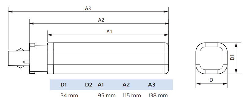 philips Led-pistokantalamppu corepro g24d-1 830 13=6w plc 2p em230v