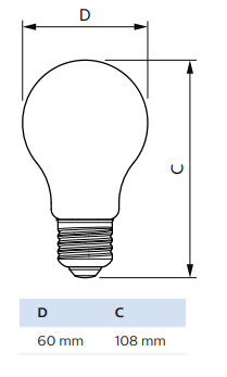 philips Led bulb e27 922/927 470lm 40w=3.4w cl