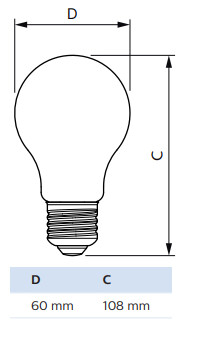 philips Led bulb e27 922/927 1055lm 75w=7.2w cl