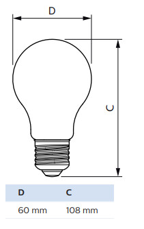 philips Led-standardlampa e27 922/927 806lm 60w=5.9w cl