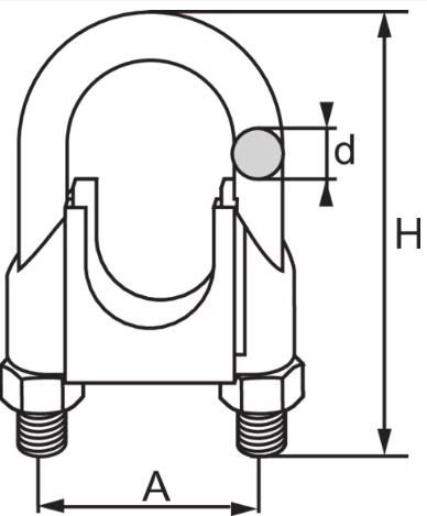 haklift Wire rope clip 5mm förpackad