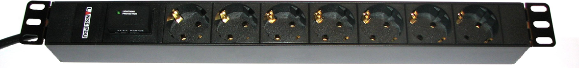 19" STRØMSK. 7X16A M/VERN