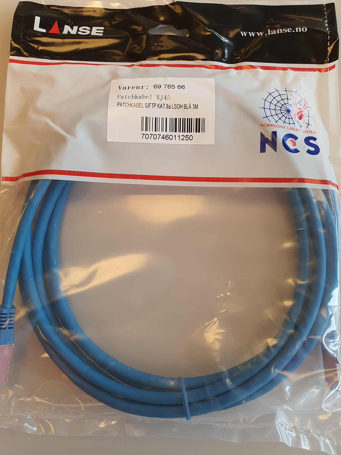 PATCHKABEL S/FTP KAT.6A LSOH BLÅ 1,0M BLÅ 1,0M