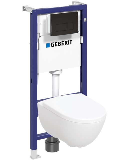 KOMPLEKTAS WC RĖMAS + WC MODO DELTA50 JUODAS, SC;QR DANGTIS