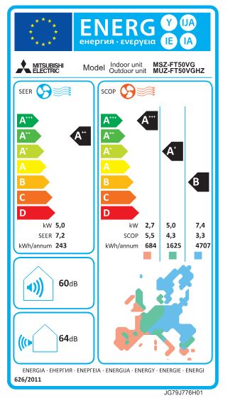 mitsubishi electric Õhk-õhk soojuspump siseosa msz-ft50vgk-sc