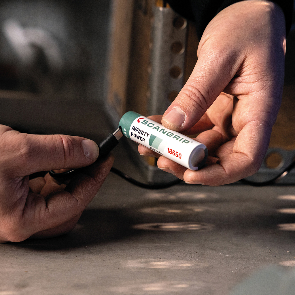 scangrip Usb-c batteri scangrip 18650 uppladdning