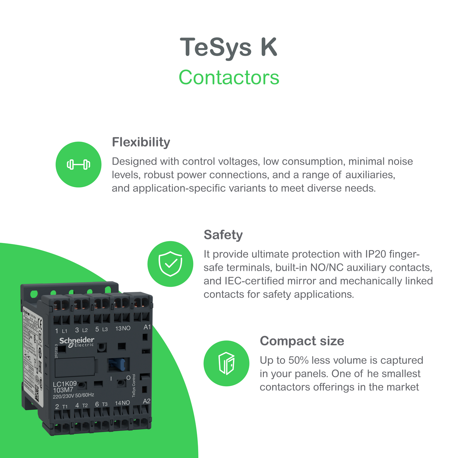 schneider electric Kontaktori tesys lc1k1210p7 12a 230vac 1su
