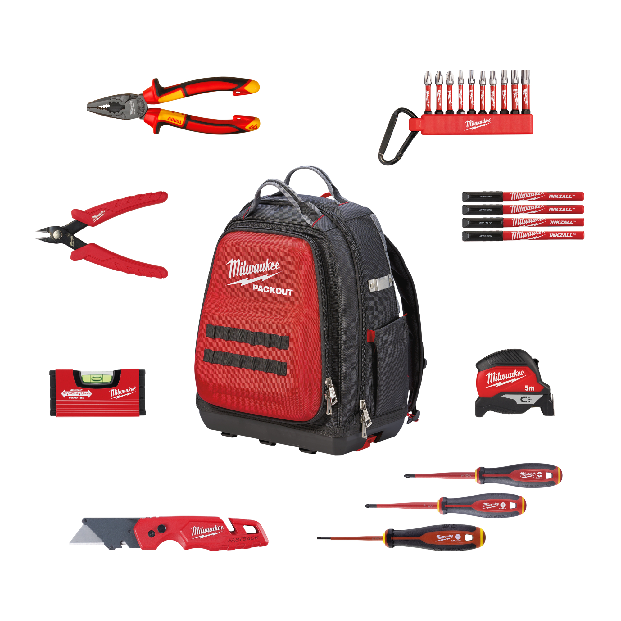 milwaukee Elkit milwaukee ryggsäck packout 23del