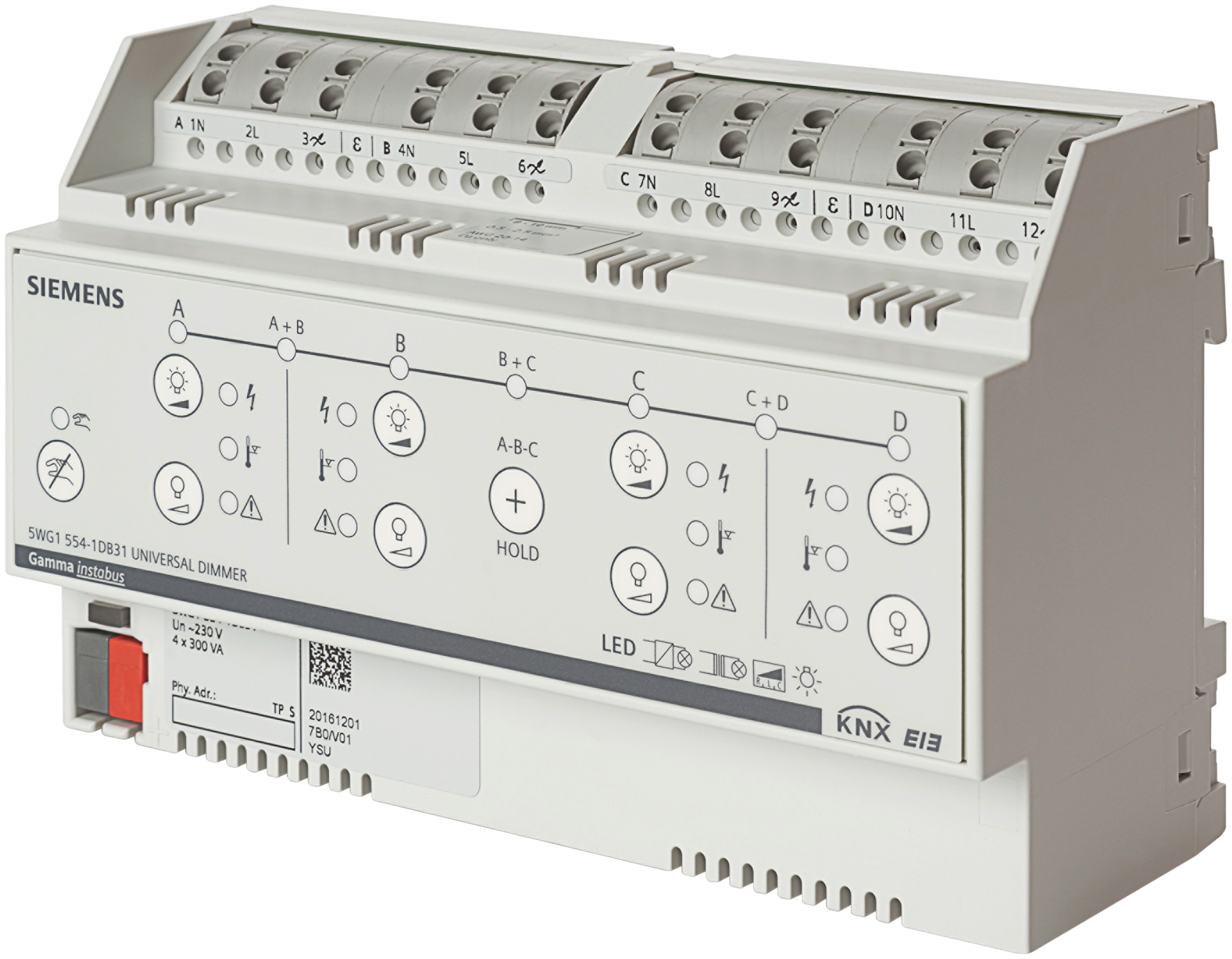 KNX DIMMER RS 525S32 1..210W R,L,C, LED KOORMUSTELE