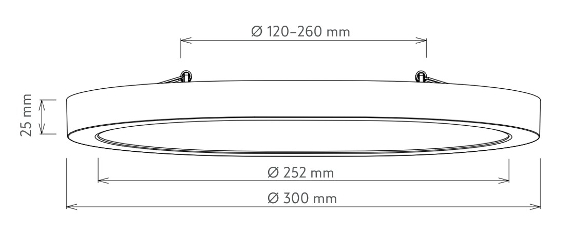 onnline Downlight onnslim ii surface d300 1800-2600lm 22w 3cct